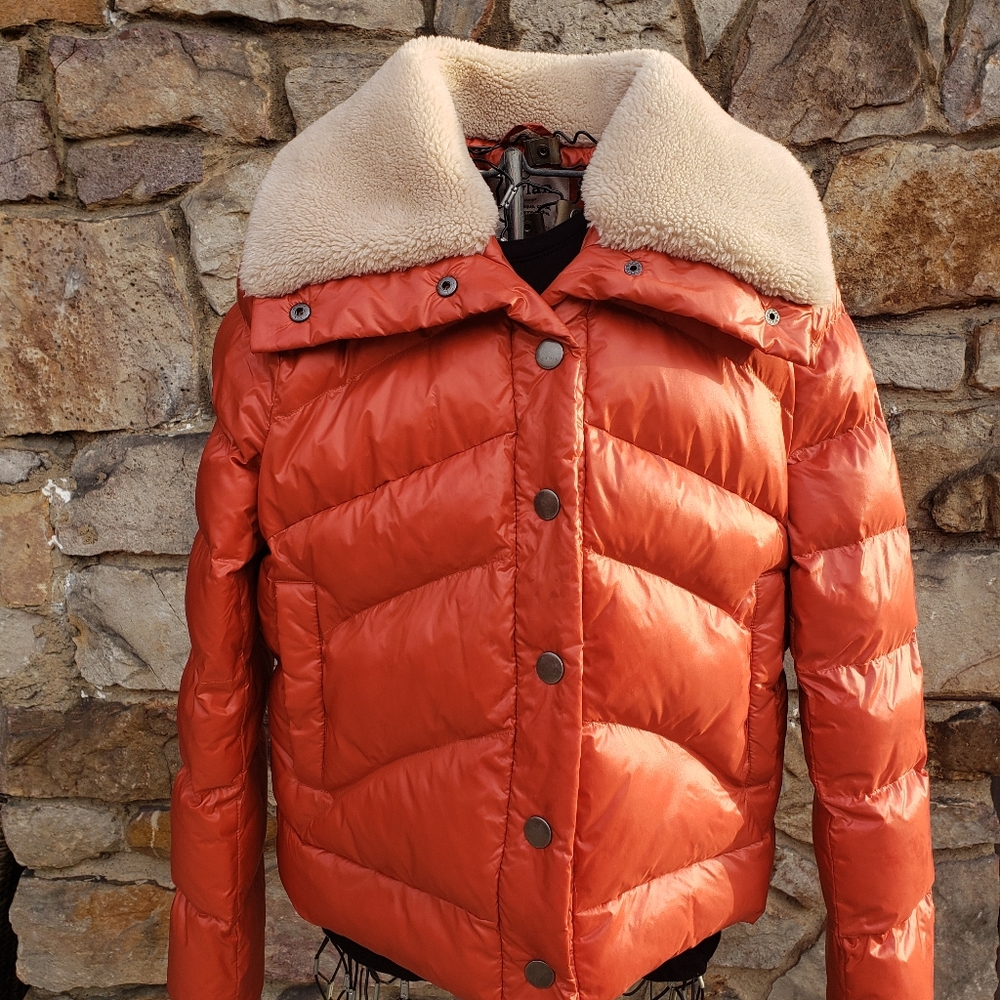 Title 9  puffer coat with sterling collar.